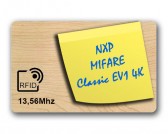 Carte en bois d'érable RFID MIFARE Classic EV1 4K