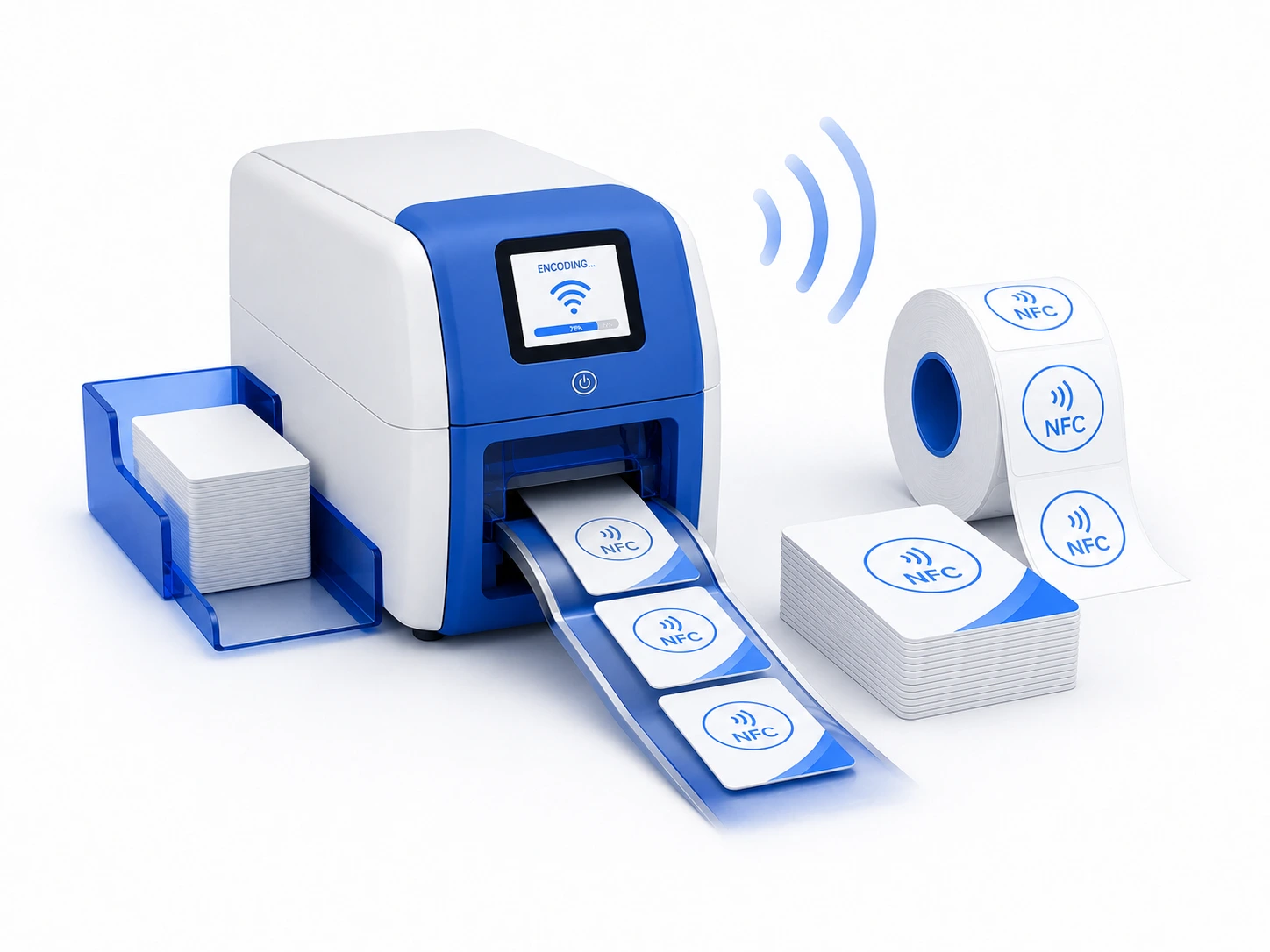 Imprimante NFC pour encodage en grande quantité de cartes et étiquettes