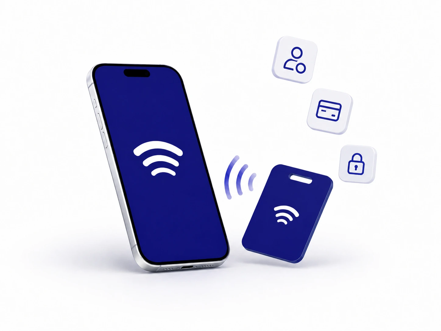 Smartphone et carte NFC communiquant sans contact
