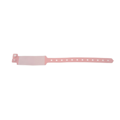 1474083 - Bracelet hôpital adulte Rose pâle avec panneau d'écriture (lot de 100)
