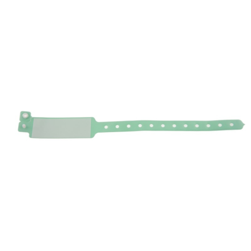 1474084 - Bracelet hôpital adulte Vert pâle avec panneau d'écriture (lot de 100)
