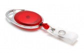 1460076- Zip rétractable Rouge Translucide avec accroche métal nickele