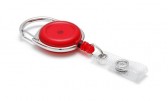 1461076- Zip rétractable Rouge Translucide avec accroche ceinture