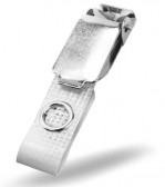 AC201C - Pince bretelle avec lanière Nylon renforcée et clip métal - Fermeture à Bouton