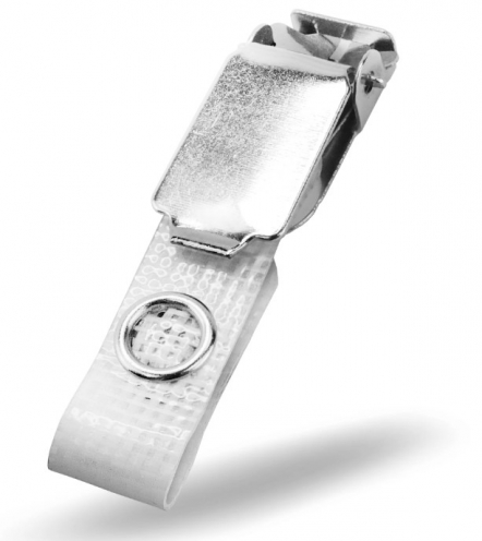 AC201C - Pince bretelle avec lanière Nylon renforcée et clip métal - Fermeture à Bouton