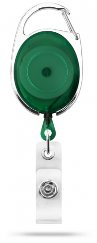 AC217D-ST-GR- Zip rétractable Vert Translucide avec accroche ceinture 