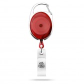 AC217D-ST-RD Premier ID Badge Reel Carabiner Style – Red - With Strap Clip - AC217D-ST-RD - Pack of 100