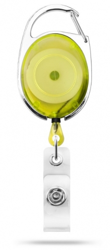 AC217D-ST-YL - Zip rétractable Jaune Translucide avec accroche ceinture