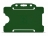 YA302-L-GR - Porte-Badge Rigide Vert Biodégradable Bulldog 86x54 perforation oblongue 2 rondes - 1 FACE 