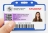 YA302-L-SB - Porte-Badge Rigide Bleu Ciel Biodégradable Bulldog 86x54 perforation oblongue 2 rondes - 1 FACE 