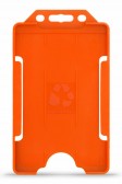 YA302-P-OR - Porte-Badge Orange Biodégradable Bulldog 86x54 - 1 FACE - Portrait