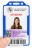YA302-P-SB-AM - Porte-Badge Bleu Ciel Antimicrobien Bulldog 86x54 perforation oblongue 2 rondes - 1 FACE 