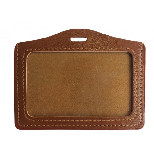 Porte-badge aspect cuir  pour carte 86x54 