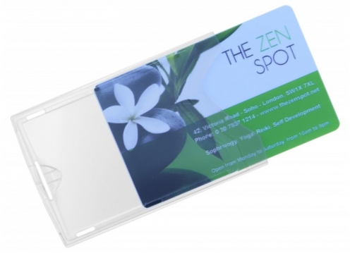 1454255 - Étui-cartes avec 1 face aspect cristal / 1 face aspect dépoli - 86 x 54  (lot de 100) - Vue 2