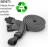 AC228-GY - Tour de cou Gris Recyclés 10mm avec Clip Plastique  