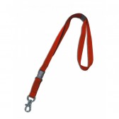 Tour de cou Rouge avec boucle détachable rupture sécuritaire et crochet métal