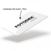 Carte PVC blanche premium avec trou 5 mm orientation paysage FOTODEK WF76