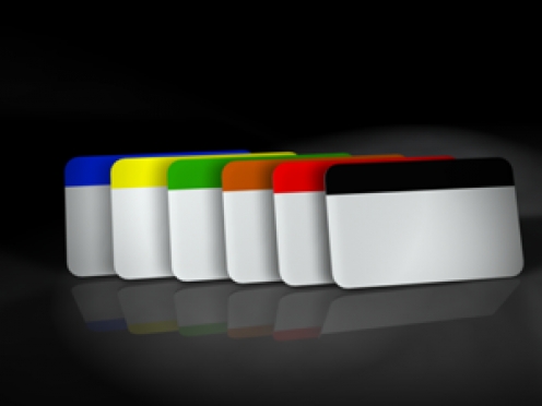 Carte PVC Blanche Bandeau Noir 0.76mm