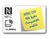 Carte PVC 0.80mm NFC NTAG213 144 bytes de NXP