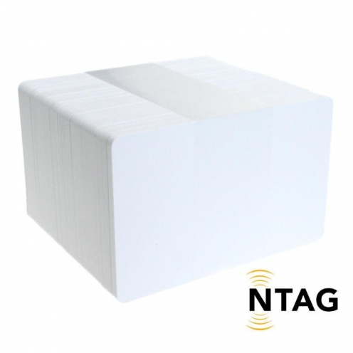 Carte NFC NTAG215 NXP en PVC blanc
