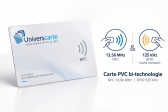 Carte PVC 0.76mm RFID bi technologies compatible 125khz et 13,56mhz