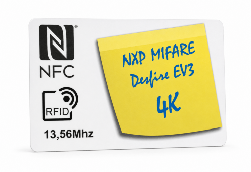Carte PVC 0.80mm RFID MIFARE DesFire EV3 4K 13,56Mhz MF3D43