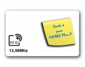 Carte PVC 0.80mm RFID Mifare Plus X 4K NXP 13,56Mhz