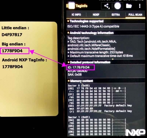 Carte PVC RFID NFC NTAG216 NXP - Vue 2