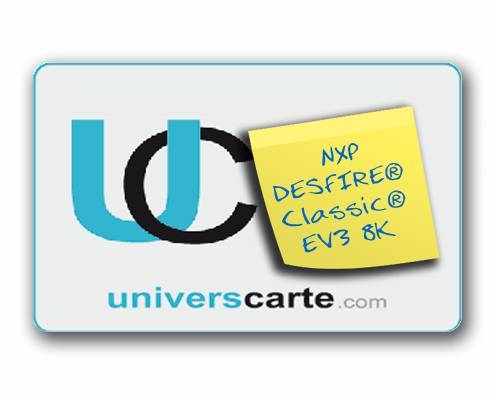 CPC8PW0250N13-1 - Carte PVC 0.80mm RFID MIFARE DESFire EV3 8K 13,56Mhz 