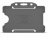 YA302-L-GY - Porte-Badge Rigide Gris Biodégradable Bulldog 86x54 perforation oblongue 2 rondes - 1 FACE 