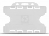 YA302-L-N(D) - Porte-Badge Transparent Givré Biodégradable Bulldog - Double Face
