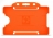 YA302-L-OR - Porte-Badge Rigide Orange Biodégradable Bulldog 86x54 perforation oblongue 2 rondes - 1 FACE 