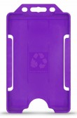 YA302-P-PU - Porte-Badge Violet Biodégradable Bulldog 86x54 - 1 FACE - Portrait