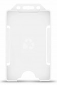 YA302-P-W - Porte-Badge Blanc Biodégradable Bulldog 86x54 - 1 FACE - Portrait 