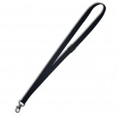 Cordon tour de cou sécurisé écologique 15 mm avec attache en métal sans nickel – Noir