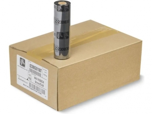 02300GS11007 Thermal transfer ribbons, Zebra, 2300, cire, 110 mm, 74 m, Exterieur, Noir