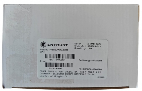 Bloc d'alimentation 72W, 24VDC pour imprimantes Sigma DS, sans cordon. - Vue 3